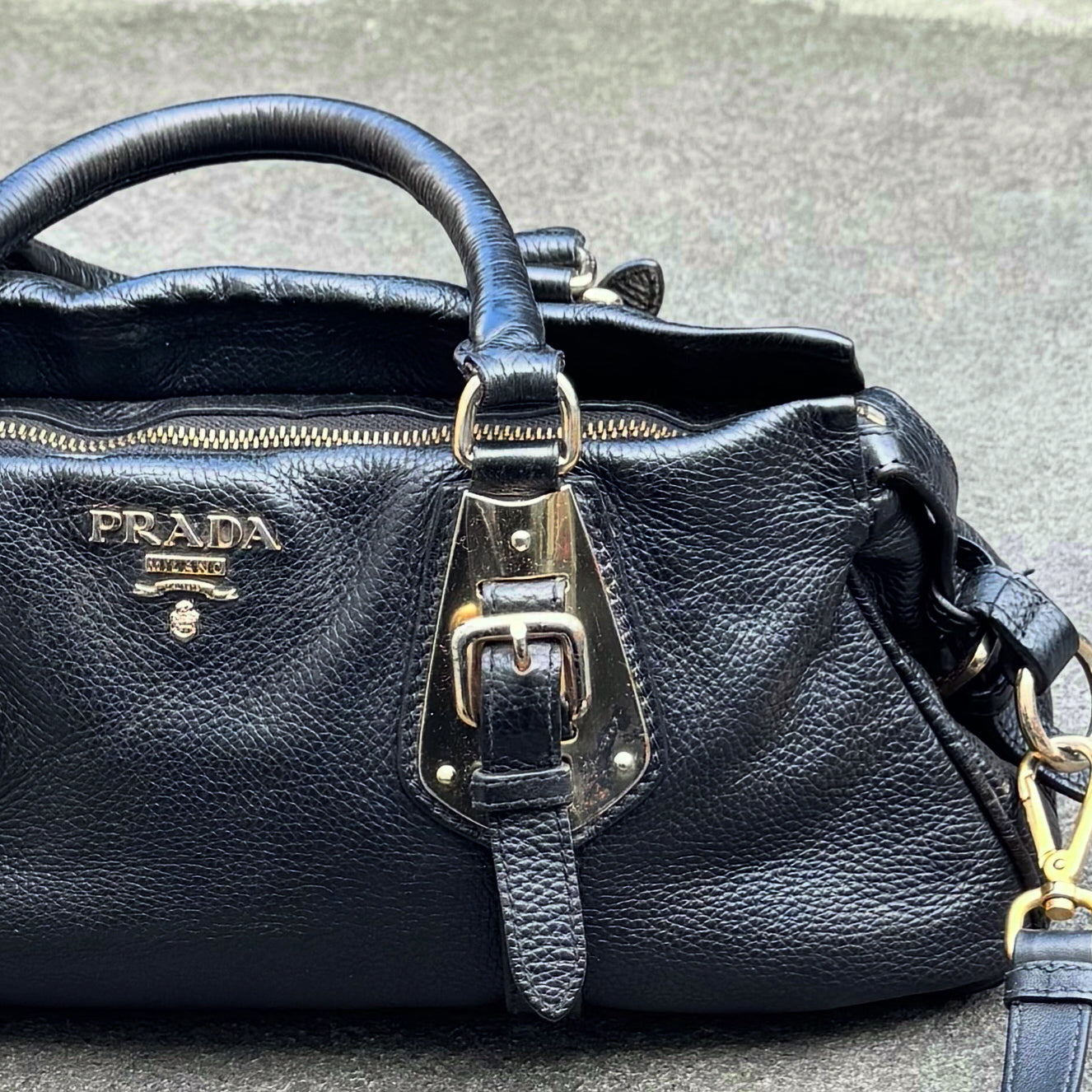 Prada Black Vitello Daino Bag